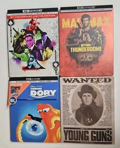 Lot 4 Steelbooks UltraHD 4K + Blu-ray Young Guns Mad Max Dory Smokin Aces Dents - Picture 1 of 14