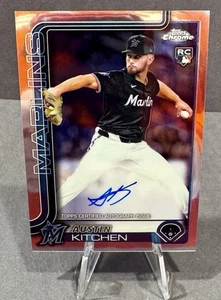 2025 Topps Chrome Austin Kitchen Rookie Auto Base #RA-AKI Miami Marlins RC - Picture 1 of 2