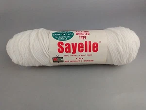 Vintage K Mart Sayelle Garn - cremeweiß 1 Stück 100% Orlon Acrylfaser  - Bild 1 von 6