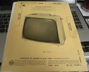 PHILCO TELEVISION RECEIVER - 14 MODELS (SAMS PHOTOFACT 651-2) - Picture 1 of 1