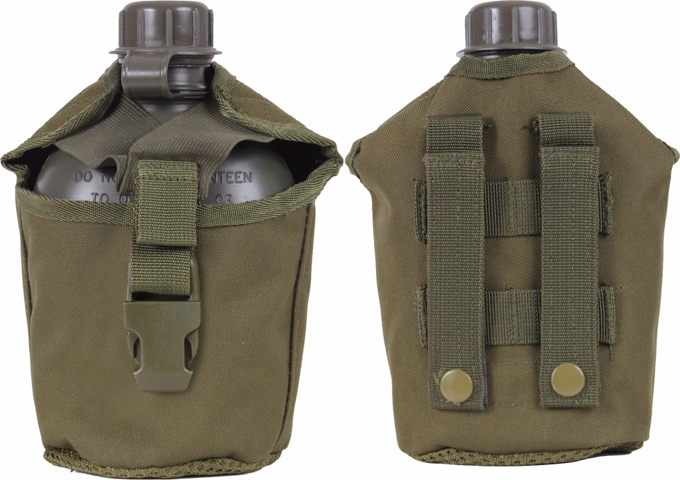 Canteen Cover MOLLE Compatible 1 Quart Black Rothco 40111
