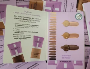100x Sephora Collection Clean Glowing Skin Foundation 3-shade Samples 3*.5g*100 - Picture 1 of 2