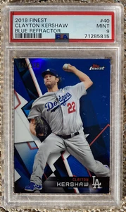 2018 Finest #40 - Clayton Kershaw - Blue Refractor - /150 PSA 9 Mint - Picture 1 of 3