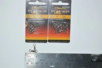 2 packs spro cross ball bearing power swivels stainless 28kgs (62lb) 4586-002 - Image 1 of 3