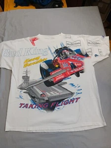 VTG Logo Athletic NHRA Kenny Bernstein Bud King Aircraft Carrier AOP Shirt XL? - Picture 1 of 18