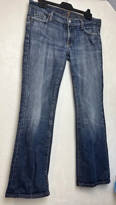 Y2K 7 For All Mankind Jeans W32 Bootcut Low Rise Blue Vintage 2000s 30” Inseam - Image 1 of 4