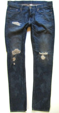 Men's NSF Slim Straight Button Fly Distressed Torn Jean - Size 34 x 34
