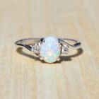 Exquisite Women 925 Silver Wedding Oval Cut Opal Rings Jewelry Size 6-10