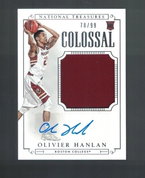OLIVIER HANLAN 2015 National Treasures Collegiate AUTO JERSEY #78/99 Colossal RC - Image 1 of 2