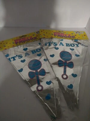 2- 12 pies.  Estandartes de guirnalda de baby shower It's a Boy Z-6 Foto 1 de 4