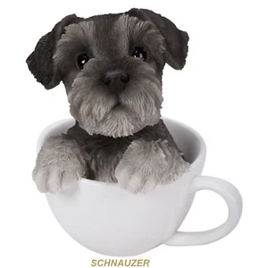 Schnauzer Sitting Teacup Puppy Dog Figurine - Picture 1 of 1