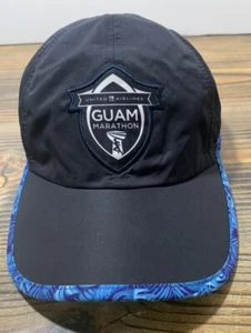 United Airlines GUAM Marathon RUN GUAM Logo Cap Hat Adjustable Navy Blue RARE - Picture 1 of 9