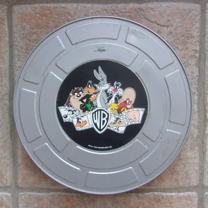1993 Warner Bros LOONEY TUNES Film Reel Canister 10.5" Tin Case Daffy,Bugs,Porky - Picture 1 of 4