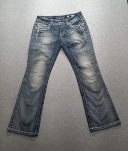 Miss Me Easy Boot Jeans Damen Gr. 29 (33x30,5) Blau Distressed Faded Mid Rise - Bild 1 von 19