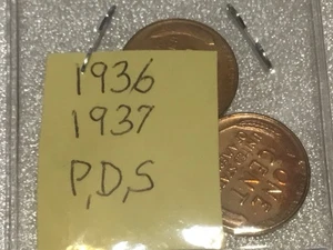 (Lot of 6) Lincoln Cents, 1936 P, D, S & 1937 P, D, S. FREE Shipping - Picture 1 of 5
