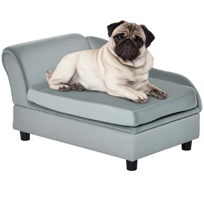Dog Couch Pet Sofa Bed for Small Dogs Cats with Storage, Cushion, Light Gray - Image 1 of 4