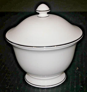 Lenox Continental Dining Platinum Trim Sugar Bowl & Cover Made in USA - Picture 1 of 4