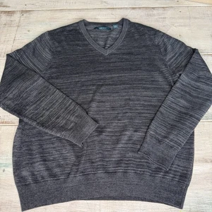 Mens Perry Ellis Crew Neck Knit Sweater Size XXL Dark Gray EUC Pullover Classic - Picture 1 of 7