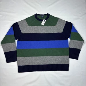 VTG 90s Y2K Gap Wool Striped Colorblock Crewneck Knit Pullover Sweater Mens XXL - Picture 1 of 9