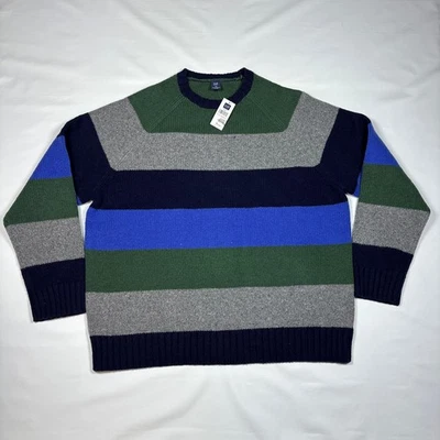VTG 90s Y2K Gap Wool Striped Colorblock Crewneck Knit Pullover Sweater Mens XXL - Image 1 of 4
