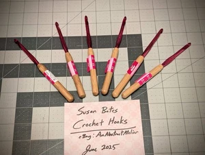 6 for $19.99 Susan Bates Silvalume Crochet Hooks I-9 5.5mm + FREE SHIPPING - Picture 1 of 4
