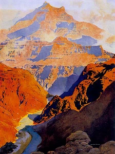 Maxfield Parrish The Grand Canyon 22x30 Hand Numbered Edition Art Deco Print - Picture 1 of 6