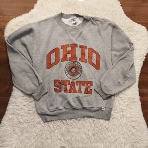 Vintage 90s Russell Ohio State University Sweatshirt Crew Neck Sweater Gray M - Bild 1 von 6