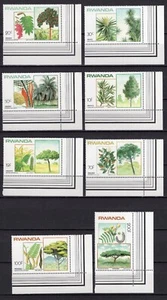 Rwanda 1983 complete Tree corner margin set Scott #1167-1174 clean MNH OG - Picture 1 of 1