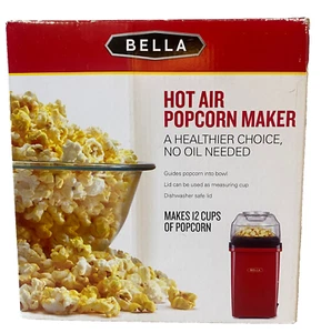 Bella Hot Air Popcorn Maker Red Makes 12 Cups 1200 Watts Dishwasher Safe - Picture 1 of 5