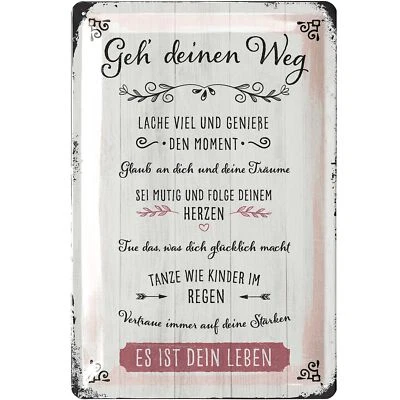 Retro Blechschild, Sprüche Schild Freundschaft, Shabby Chic Deko, 20x30cm