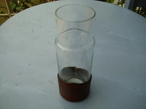 Glasvase-Vintage mit  Ledersockel - Bild 1 von 2
