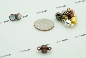 Mini Strong Button Magnetic Brass Connector Clasp Silver Rose Gold Copper Bronze - Picture 1 of 9