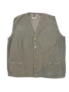 Ermenegildo zegna Men Casual Button Up Beige Linen Vest Size - 54/VI - Picture 1 of 7