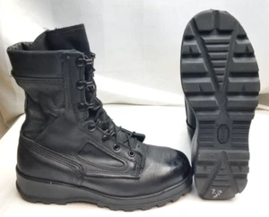 Botas de combate para mujer negras de cuero completo PUNTERA DE SEGURIDAD TALLA 7, 7,5, 8, 9, 9,5 EE. UU. - Imagen 1 de 8