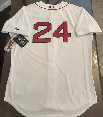 Camiseta Manny Ramírez #24 Boston Red Sox Auténtica Sobre el Campo Majestuosa 48/XL (Nueva) Foto 1 de 4