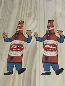 Juego de calcomanías adhesivas publicitarias vintage de cerveza Falls City de colección sin usar - Imagen 1 de 6