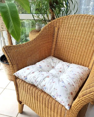 FEMME FACON Sitz-Kissen STUHLKISSEN WILDBLUMEN 45x45cm mehrfarbig Bio Baumwolle