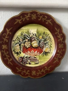 Collectible Decorative Plate By Raymond Waites, Pre Owned Fruit Grapes Pears - Picture 1 of 19