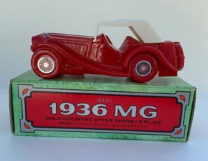 Vintage Avon 1936 MG Auto Wild Country After Shave Decanter - PIENO di SCATOLA - Foto 1 di 8