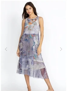 Johnny Was BIYA NWT Silvana Mesh Dress *No Slip, **FLAW, $385, Size Small - Picture 1 of 16