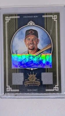 Camiseta deportiva Donruss Sean Casey Diamond Kings DK 2005 automática firmada por los Rojos 8/10 Foto 1 de 2