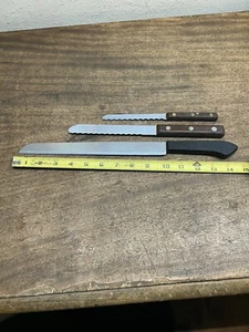 Vintage SIMMONS 6" & 4 1/2" Serrated Knives and 10" SHARPCUTTER Stainless knife - Picture 1 of 10