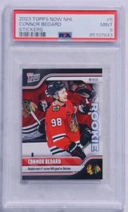 2023 Topps Now Connor Bedard Rookie RC Stickers #5 PSA 9 Mint Chicago Blackhawks - Picture 1 of 2