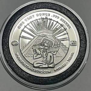 Mayan Aztec Pyramid First Majestic Rare Coin 1 Troy Oz .999 Fine Silver Round - Picture 1 of 12
