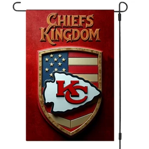 Kansas City Chiefs Garden Flag – Double-Sided 12x18 Inches NFL Sign - Picture 1 of 9