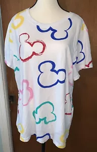 Disney Mickey Mouse Multicolor Heads T-Shirt Cotton XL NWOT - Picture 1 of 7