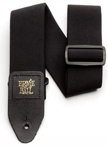Ernie Ball 2,5 Zoll Komfort Stretch Gitarren-/Bassgurt mit Lederenden. Schwarz 4143 - Bild 1 von 2