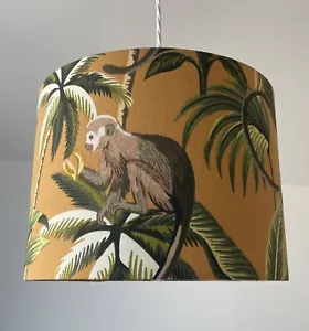 Pantalla de lámpara ocre amarillo mono palmera tono claro - Imagen 1 de 12