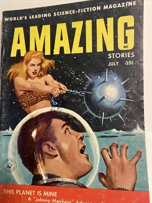 july 1956 vintage Amazing Stories Fact & Science Fiction this planet is mine - Image 1 of 4