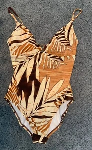 Excellent! VTG Speedo sz 14 Africa Palm Frond Sz 14 Animal print 1pc ladies - Picture 1 of 7